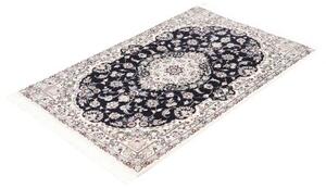 Tappeto Nain 6la Medaglione Floreale Blu Notte Avorio 81x124 Cm
