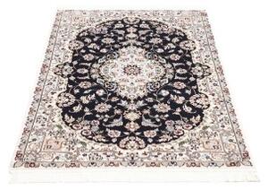 Tappeto Nain 6la Medaglione Floreale Blu Scuro Avorio 95x127 Cm