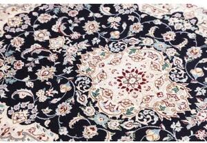 Tappeto Nain 6la Medaglione Floreale Blu Notte Avorio 82x116 Cm