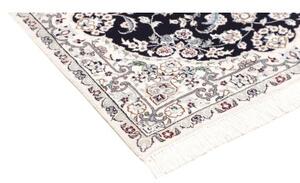 Tappeto Nain 6la Medaglione Floreale Blu Notte Avorio 78x118 Cm