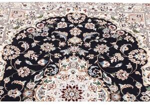 Tappeto Nain 6la Medaglione Floreale Blu Scuro Avorio 95x127 Cm