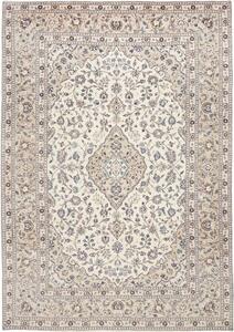 Tappeto Kashan Medaglione Floreale Avorio Blu Scuro 243x345 Cm