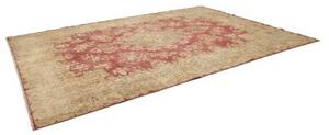 Tappeto Vintage Medaglione Floreale Rosso Scuro Beige 296x415 Cm
