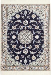 Tappeto Nain 6la Medaglione Floreale Blu Notte Avorio 80x108 Cm