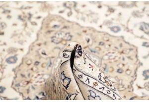 Tappeto Kashan Medaglione Floreale Avorio Blu Scuro 243x345 Cm