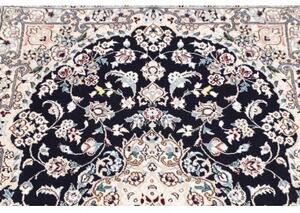 Tappeto Nain 6la Medaglione Floreale Blu Notte Avorio 76x115 Cm
