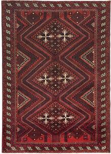 Tappeto Lori Geometrico Rosso Ruggine Blu Scuro 220x310 Cm