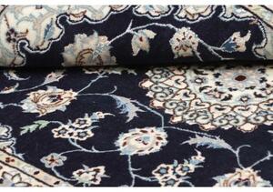 Tappeto Nain 6la Medaglione Floreale Blu Notte Avorio 80x108 Cm