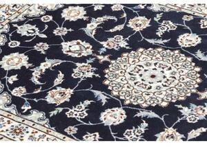 Tappeto Nain 6la Medaglione Floreale Blu Notte Avorio 80x108 Cm