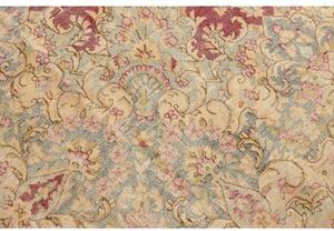 Tappeto Vintage Medaglione Floreale Rosso Scuro Beige 296x415 Cm