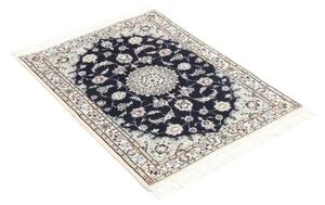 Tappeto Nain 6la Medaglione Floreale Blu Notte Avorio 80x108 Cm