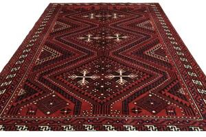 Tappeto Lori Geometrico Rosso Ruggine Blu Scuro 220x310 Cm