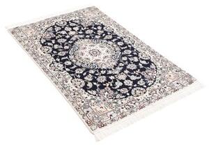 Tappeto Nain 6la Medaglione Floreale Blu Notte Avorio 76x115 Cm