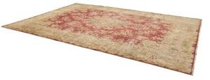 Tappeto Vintage Medaglione Floreale Rosso Scuro Beige 296x415 Cm