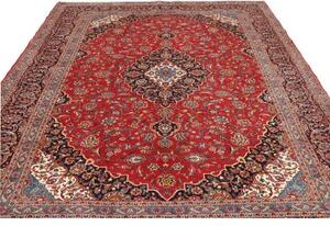 Tappeto Ardakan Medaglione Floreale Rosso Blu Scuro 252x355 Cm
