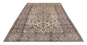 Tappeto Kashan Medaglione Floreale Avorio Blu 202x307 Cm