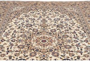 Tappeto Kashan Medaglione Floreale Beige Blu 198x306 Cm