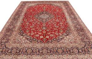 Tappeto Ardakan Medaglione Floreale Rosso Blu Scuro 252x348 Cm