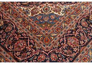 Tappeto Ardakan Medaglione Floreale Rosso Blu Scuro 297x395 Cm