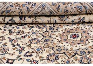 Tappeto Kashan Medaglione Floreale Beige Blu 198x306 Cm