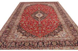Tappeto Ardakan Medaglione Floreale Rosso Blu Scuro 248x350 Cm