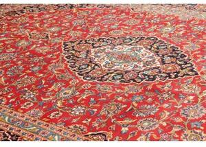 Tappeto Ardakan Medaglione Floreale Rosso Blu Scuro 250x355 Cm