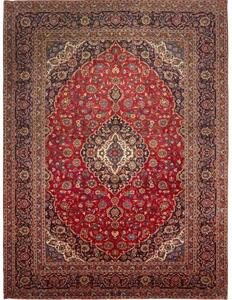 Tappeto Ardakan Medaglione Floreale Rosso Blu Scuro 297x395 Cm