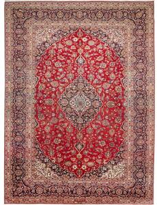 Tappeto Ardakan Medaglione Floreale Rosso Blu Scuro 252x348 Cm