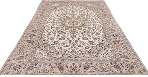 Tappeto Kashan Medaglione Floreale Beige Blu 198x306 Cm