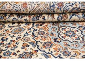 Tappeto Kashan Medaglione Floreale Avorio Blu 202x307 Cm