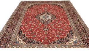 Tappeto Ardakan Medaglione Floreale Rosso Blu Scuro 248x347 Cm