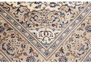 Tappeto Kashan Medaglione Floreale Beige Blu 198x306 Cm