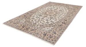Tappeto Kashan Medaglione Floreale Beige Blu 198x306 Cm