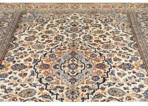 Tappeto Kashan Medaglione Floreale Avorio Blu 202x307 Cm