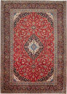 Tappeto Ardakan Medaglione Floreale Rosso Blu Scuro 248x347 Cm