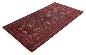 Tappeto Baluch Geometrico Rosso Scuro Blu Scuro 107x202 Cm