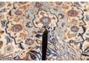 Tappeto Kashan Medaglione Floreale Avorio Blu 202x307 Cm