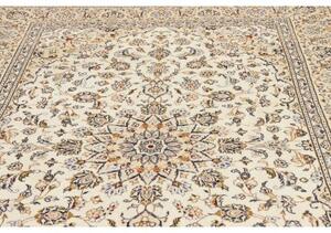 Tappeto Kashan Medaglione Floreale Avorio Blu 195x305 Cm