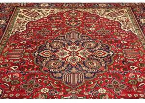 Tappeto Tabriz Medaglione Floreale Rosso Blu Scuro 208x297 Cm