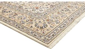 Tappeto Kashan Medaglione Floreale Avorio Blu 195x305 Cm