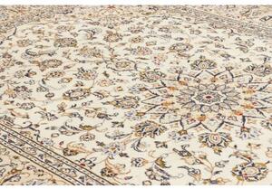 Tappeto Kashan Medaglione Floreale Avorio Blu 195x305 Cm