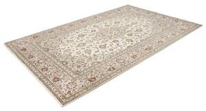Tappeto Kashan Medaglione Floreale Avorio Blu Scuro 190x298 Cm