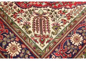 Tappeto Tabriz Medaglione Floreale Rosso Blu Scuro 208x297 Cm
