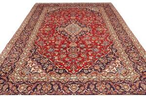 Tappeto Ardakan Medaglione Floreale Rosso Blu Scuro 250x357 Cm