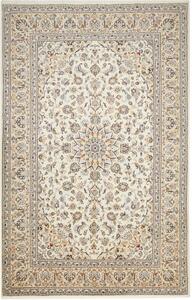 Tappeto Kashan Medaglione Floreale Avorio Blu 195x305 Cm