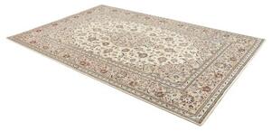 Tappeto Kashan Medaglione Floreale Avorio Blu Scuro 190x298 Cm