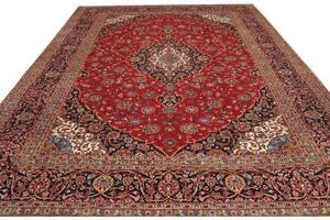 Tappeto Ardakan Medaglione Floreale Rosso Blu Scuro 300x404 Cm