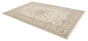 Tappeto Kashan Medaglione Floreale Avorio Blu 195x305 Cm