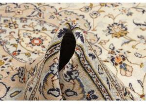Tappeto Kashan Medaglione Floreale Avorio Blu Scuro 190x298 Cm