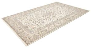 Tappeto Kashan Medaglione Floreale Avorio Blu 195x305 Cm